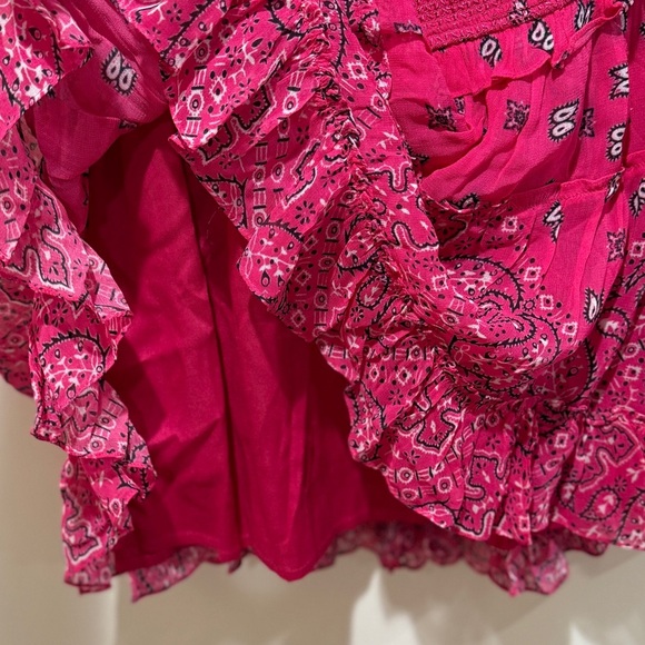 New Rococo Sand Romani One Shoulder Bandana Print Dress Sz XL Pink Cocktail - Picture 6 of 12